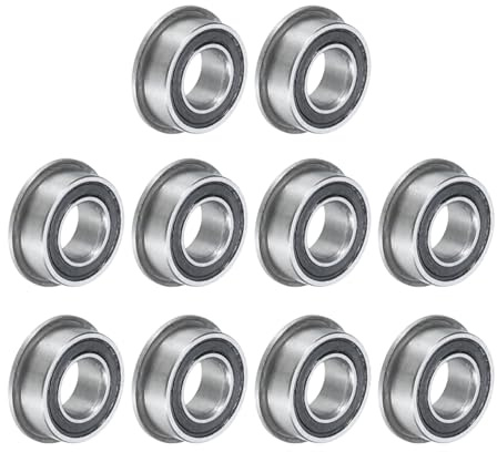 QUARKZMAN MF84-2RS Flanschkugellager 4x8x3mm Doppelt abgedichtetes Chromstahl-Flanschlager, 10 Stück.