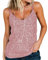AirMood Frauen Sexy U-Ausschnitt Sparkle Shimmer Tank Westen Pailletten Tops Disco Pailletten Tank, Rose, L