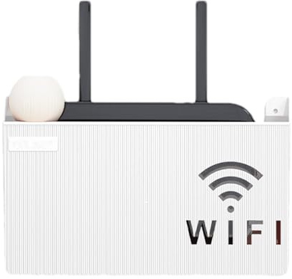 Router WiFi Storage Rack | WiFi Router Shelf Wall Mount Box - Multi-Function Router Storage Rack with Bottom Cooling, No Punching ABS Wireless Router Rack Stand