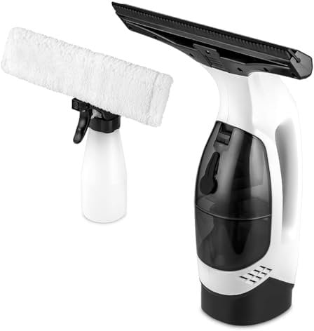 POFET Limpiadores de Ventanas, Potente aspiradora de Ventanas inalámbrica con Botella rociadora para una Limpieza rápida y sin riesgos