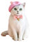SUYUKU Katze Hut Baskenmütze Katzenbekleidung Mit Katzenhalsband Schleife Kopfbedeckung für Katzen Welpen Haustier Kostüm für Katzen (Rosa)