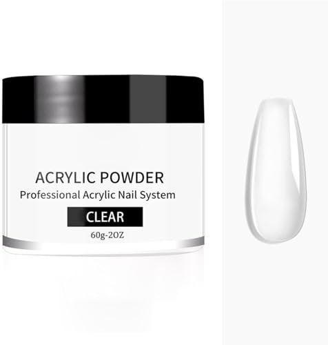 Large Capacity Clear Acrylic Powder - Nail Extension & Carving - No Need for Nail Lamp - Acrylic False Nail Powder 60G