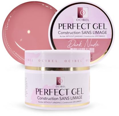 OCIBEL - Perfect Gel Construction SANS LIMAGE UV/LED 50 g - Dark Nude pour Manucure, Faux Ongles et Nail Art