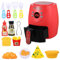BESTonZON Friteuse à Air Chaud à Changement de Couleur avec Jouet de Cuisine Interactif, Friteuse à Air Chaud pour Enfants avec Affichage de la Température pour Enfants Jouet éducatif de Cuisine