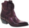 Piranha Italia 500 Texani Bassi Donna Pelle Bordeaux Tacco Western 4Cm Suola Gomma Gambale Caviglia