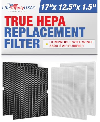 LifeSupplyUSA True HEPA Filter Replacement Compatible With Winix 5500-2 Air Purifier (2-Pack)