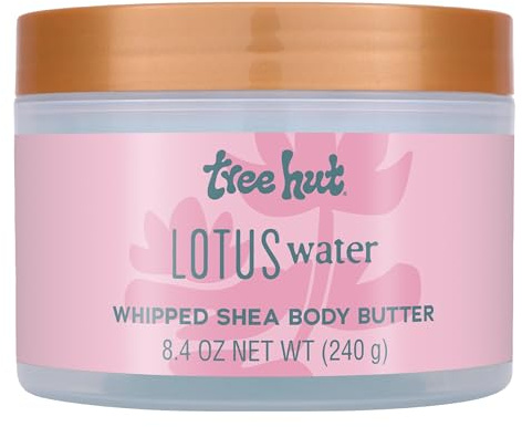 Tree Hut Lotus Water Whipped Shea Body Butter, Hydrating & Nourishing Body Lotion with Natural Oils, Moisturizer for Soft & Smooth Skin, 8.4 Oz