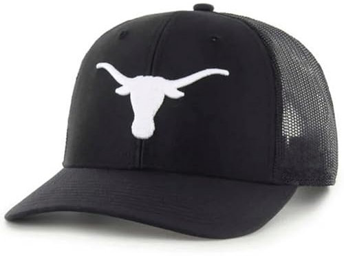 Offiziell lizenzierte Texas University Hat Classic MVP Schwarz/Weiß Mesh Trucker Adjustable Embroidered Team Logo Structured Snapback Baseball Sports Cap