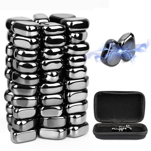 60 Stück Schwarz Hämatit Magnete, Irregulär Steine Magnete, Magnetsteine, Erwachsene Mini Magneten, Magnet Bastelarbeiten für Büro Kühlschränke (Schwarz60pcs)