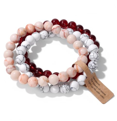WEIZAIJY Perlenarmband für Damen, Naturstein Heilsteine Armband mit Edelsteinen, Elegantes Chakra Armband zur Energiebalance, Handgefertigter Schmuck Geschenk für Frauen Männer