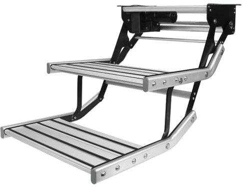 ExoticaBlend Escalier pour Camping-Car, Marchepieds Électriques, Automatiques/Manuels, pour Camping-Car, Caravane, Caravane, 150 Kg,Electric-Double-layerwithlight