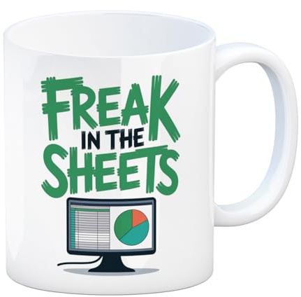 speecheese Kaffeebecher FREAK IN THE SHEETS Excel Lustiger Excel-Spruch | für IT-Profis - Ideal für Büro oder als IT-Geschenk