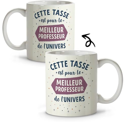 LolaPix Tasse meilleur Prof. Mug Maitre d'école. Idée Cadeau Professeur. Cadeaux pour Prof. Mug Rigolo. Cadeau pour Maitre et instituteur. Mugs pour les travailleurs. 330ml Tasse Professeur