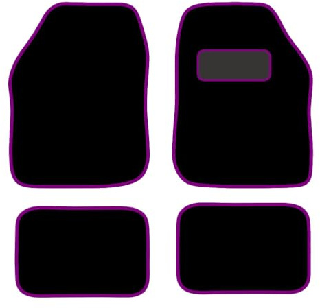 PRIME CAR MAT - Car Floor Mats for Universal Car or Van Tailored Heavy Duty Car Floor Mats 4PC Set Non Slip Carpet (PURPLE EDGING)