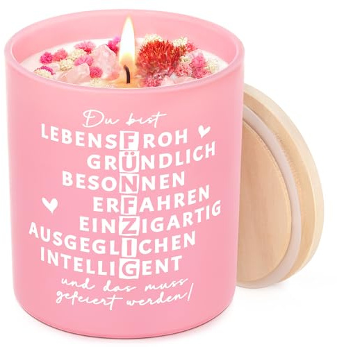 Encoink 50 Geburtstag Frau, Geburtstagsgeschenk Duftkerzen im Glas | Geburtstagsgeschenk für Frauen 50, Happy Birthday Geschenke für Mama, Freundin, Kollegin, Schwester, Tochter, Lehrerin