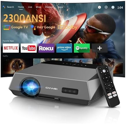 Google TV Daytime Projector 4K 2300ANSI for Bright Room Outdoor Movie Night