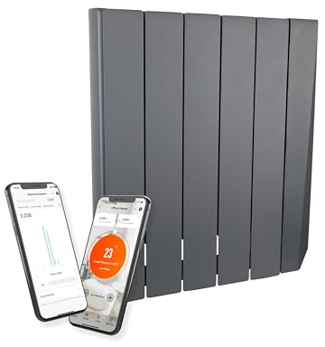 Masterplug Smart Oil-Filled Radiator, Electric Heater, Energy Saving, Wi-Fi App Control, LCD Display, Timer, Child Lock, Wall-Mounted, SmartEnergy Comfort, White, 1000W, OILW100W5UK