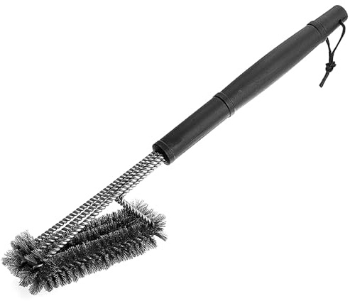 3-Layer Stainless Steel Heavy-Duty Barbecue Grill Brush with Durable Bristles, Deep Cleaning Scraper, Ergonomic Handle, Rust-Resistant BBQ Cleaner Tool for Grates & tools