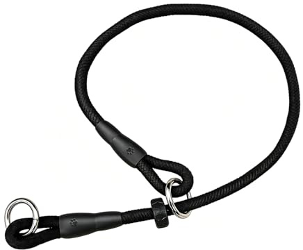 Slip Lead Dog Training Collar, 55cm Slip Collar for Dogs, Dog Slip Collar Training Thin Strong Cord with Movable Limiter, Round Nylon Rope Collars, Anti-Choking Training Rope for Obedience Agitation