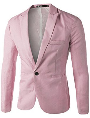Letuwj Homme Costume Un Button Veste Blazer Rose Medium