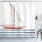 ABAKUHAUS Nautical Shower Curtain, Let Your Dreams Sail Words with Boat in Waves Motivation Lifestyle Print, Cloth Fabric Bathroom Decor Set with Hooks, 78 Inches, Cinnamon Pale Blue