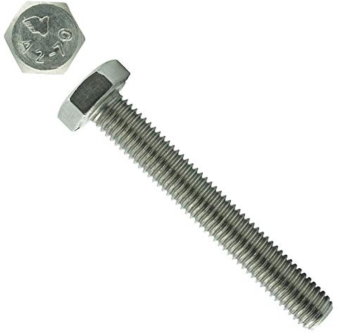 Eisenwaren2000 - Sechskantschrauben - Vollgewinde - M12 x 200 mm (5 Stück) - DIN 933 - ISO 4017 - Sechskant-Schrauben - Gewindeschrauben - Maschinenschrauben - Edelstahl-Schrauben VA A2 V2A