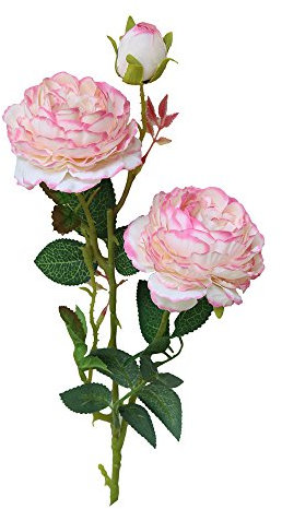 Lazzboy Künstliche Gefälschte Western Rose Blume Pfingstrose Brautstrauß Hochzeit Home Decor Seiden-Blumen Mit Stielen Und Blättern Rosen, Hochzeits-Dekoration, Sträuße(A)