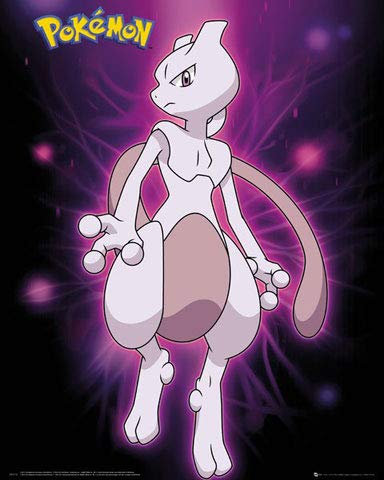 Pokemon - Pokémon - Mewtwo - Neon - Mini Poster - Größe 40x50 cm