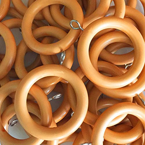 QPC Direct Extra Strong Unbreakable Curtain Rings for 28mm Wood Poles (Antique Pine, 24)