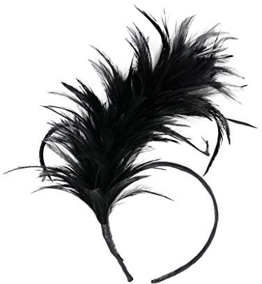 carol -1 1920s Stirnband Feder Flapper Stirnband 20er Stil Haarband Gatsby Accessoires Retro Stirnband Haarreif Feder Fascinator Damen Gatsby Cocktail Party Fascinator Fasching Kostüm Accessoires