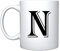 iTRONiK Alphabet Mug Letter Mugs Initial Coffee Cup Birthday Fathers Day (N)