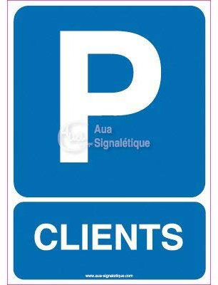 AUA SIGNALETIQUE - Panneau Parking Clients 02-450x630 mm, Aluminium Dibond 3mm