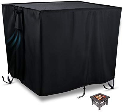 Flymer Housse de foyer de jardin – Tissu Oxford 420D robuste, imperméable et indéchirable (noir, 76 x 76 x 63 cm)