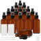 BELLE VOUS Lot de 16 Flacon Spray Vide en Verre Ambré - 120 ml – Étiquettes Autocollantes - Kit Voyage Flacons à Brume Fine Remplissable - Contenant Voyage, Huiles, Cosmétiques et Aromathérapie