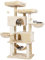 MSmask Rascador grande de 153 cm de alto, para gatos grandes con 2 grandes plataformas, cuevas grandes, troncos de sisal, árbol rascador para gatos de sisal natural, rascador estable, beige