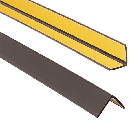 ProfiPVC Cornière PVC 25x25mm, 100cm - Baguette d’angle de protection, profilé d'angle caoutchouc autoadhésif - Protection d'angles et rebords, flexible, facile à installer, Brun Foncé