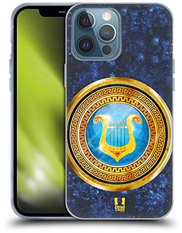 Head Case Designs Oro Placas de Olympus Caso Funda de Gel Suave Compatible con Apple iPhone 13 Pro MAX