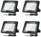 Lospitch 4 Faretto LED esterno, proiettore LED 50W bianco caldo, super luminoso 4250LM, Spotlight da esterno IP66 waterproof, Faretti 3000K, per giardino, garage, campo sportivo, fase (senza spina)