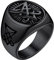 FaithHeart Punk Herren Siegelring von Luzifer Fingerring Schwarz Siegelring Jungen Partnerring Freundschaftsring für Valentinstag Weihnachten