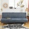 Futon Sofabezug ohne Armlehnen, rutschfest, faltbar, Stretchdruck, Futon-Sofa-Sitzbezüge ohne Armlehnen, ohne Armlehnen, Schonbezug für 2-3-Sitzer, klappbares Schlafsofa, ohne Arme (Linen Blue)