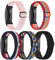 Verstellbares, elastisches Armband für Inspire 2 / Inspire / Inspire HR, elastisches weiches Nylon, sportlich, atmungsaktiv, Ersatzarmband für Damen und Herren, 5 Stück, Kein Edelstein
