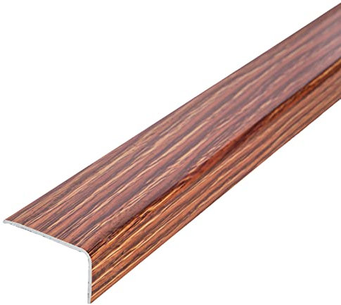 Übergangsleiste Übergangsprofil Treppenkanten-Vinylboden-Zierleiste, Holzmaserung Treppenstufen Teppich Profilleisten Zum Kantenanleimen L-Form Breit 35 Mm, Boardschutz Braun 92 100 120 150 cm