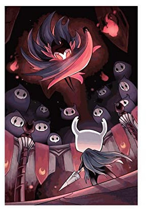 Poster, Motiv: Game Hollow Knight auf Leinwand, Schlafzimmer-Dekor, Sportlandschaft, Büro, Raumdekoration, Geschenk, ungerahmt, 30 x 45 cm