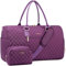 LOVEVOOK Sporttasche Reisetasche Damen, Weekender Travel Kliniktasche Geburt mit Kulturtasche Schuhfach Nassfach, wasserdichte Gym Bag, Handgepäck Tasche für Flugzeug Reisen, Dunkelviolett