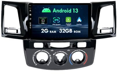 Android 14 Autoradio Für Toyota Fortuner/Hilux/Revo/Vigo 2007-2015 Eingebaut GPS+Carplay Unterstützt DAB+ WLAN BT AUX MirrorLink FM WiFi RDS - 2G+32G