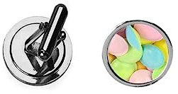 Flying Saucers candy sweet sweets ref12on Dome Silver coloured Cufflinks perfect for a Groom dad Wedding Jewellery gift