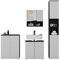 Vicco Badmöbel-Set Edge, Badezimmerschrank-Set, Schwarz/Weiß, 4 Teile