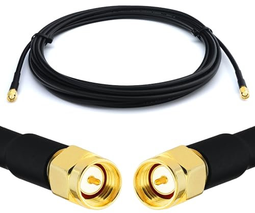 SMA Mâle vers SMA Mâle 2m RG58 Cable Coaxial — Câble d'extension exterieur à faible perte rallonge etanche — pour Routeur WIFI Radio Antenne LTE GSM Amplificateur 4G 5G 6G LTE Hotspot
