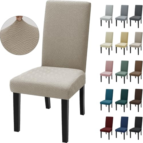 Ystyle Universale Stretch Stuhlhussen 4er Set, Khaki | Elastische Stuhlbezüge, Moderner Hussen für Stühle, Waschbar Chair Covers, Komfort-Stuhl Überzug für Esszimmer Restaurant