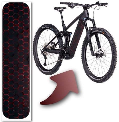Designfolie für E-Bike Akkucover - für CUBE Stereo | Reaction Hybrid Modelle, Rahmenschutz eBike, Fahrrad Aufkleber, Bike Sticker (Cube Abdeckung 20-04377, 21-11463, 20-01818, Carbon Red Honey Combs)